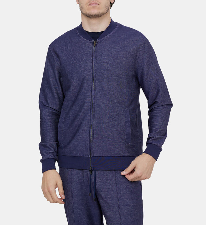 Zip-up Cotton-blend Sweatshirt