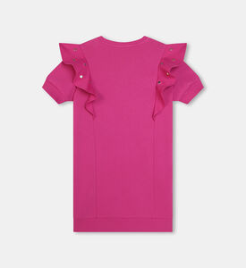 فستان بقطن تيري فرنسي مكشكش عند فتحات الذراعين