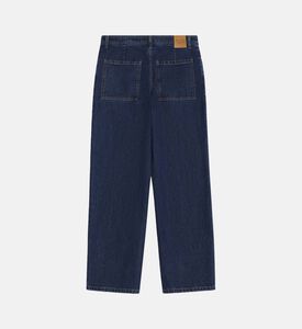 Button Closure Loose-fit Denim Pants