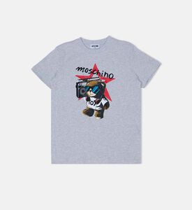 Cotton Stereo Teddy Bear-print T-shirt