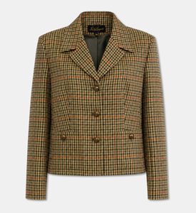 Luisa Spagnoli Check Double-breasted Short Jacket, Packshot View