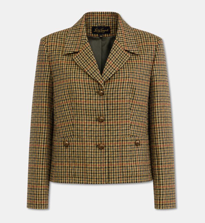 Luisa Spagnoli Check Double-breasted Short Jacket, Packshot View