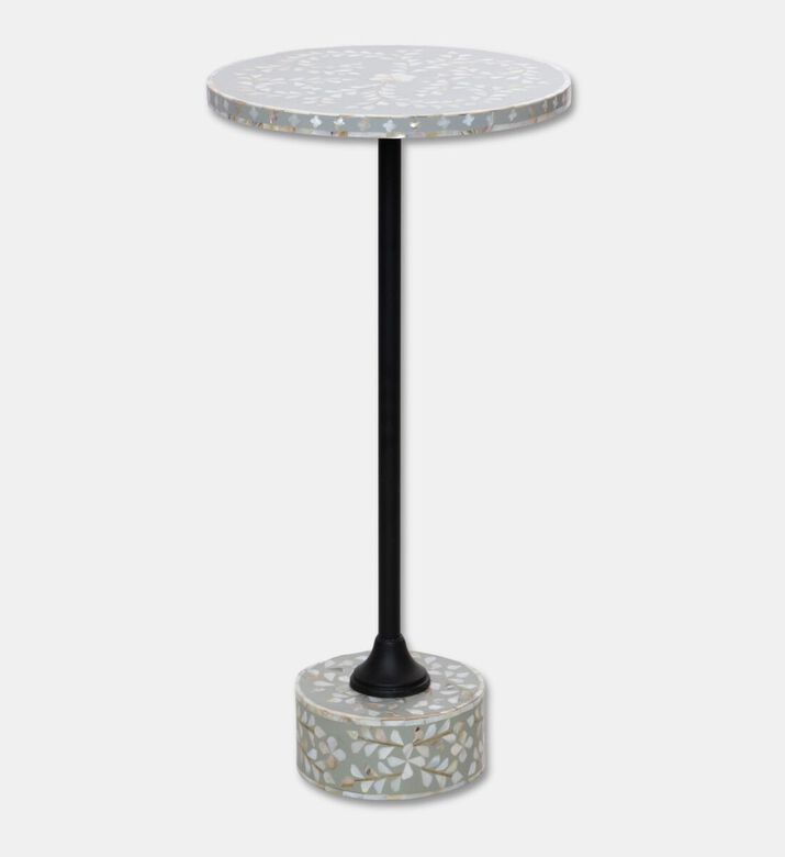 Home Deco and More Round Terrazzo-effect Side Table, Grey, Packshot View