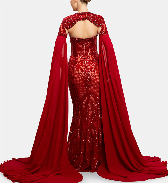 Michael Cinco Long Dress, Model View