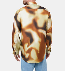 قميص سيباس ملطخ بنقشة غرافيتي فضفاض