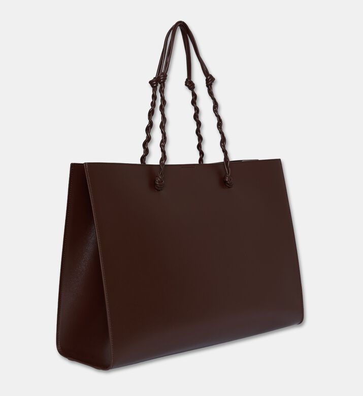 Jil Sander Tangle Shopping Leather Tote, Brown, Packshot View