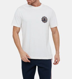 تيشيرت قطن بنقشة بنقشة مربعات ولوغو أحرف العلامة