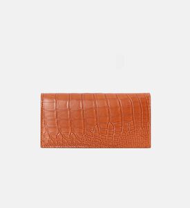 Camille Fournet Matte Alligator Wallet, Brown, Packshot View