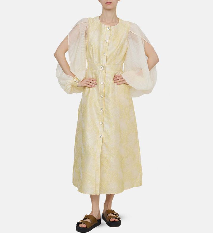 Sunny Breeze Long Pleated Sleeves Dress
