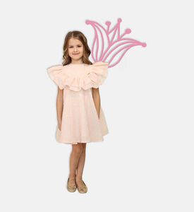 فستان قطن واسع بطبقات مكشكشة