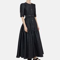 Button-down Flared Midi Dress