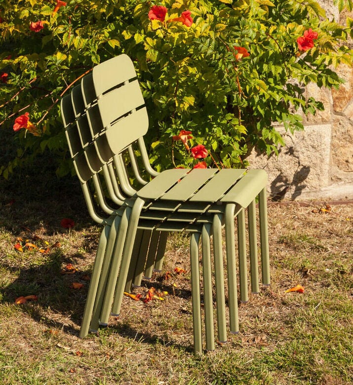 Ezeis Alicante Aluminum Stackable Chair, Green, Packshot View