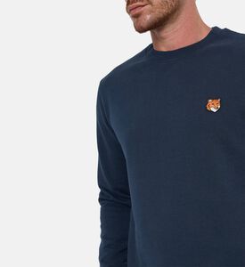 Maison Kitsune Fox-embroidery Regular-fit Sweatshirt, Navy, M, Model View