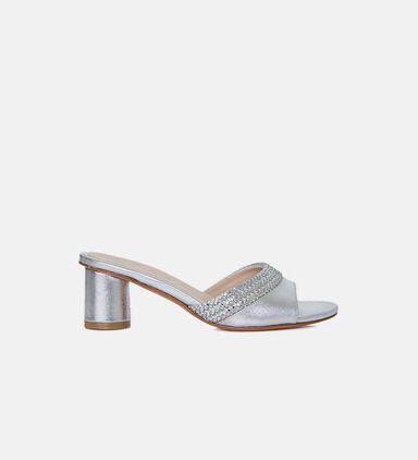 Metallic Embellished Sabot Mules