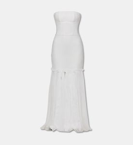 Nensi Dojaka Ruffled Chiffon Skirt Bustier Gown, Packshot View