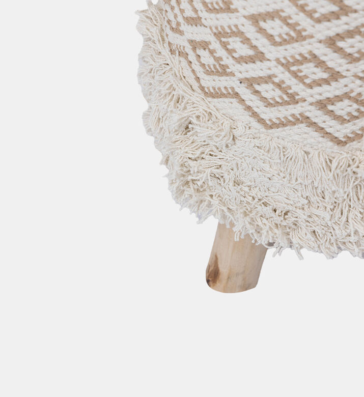 Mila Cotton Fringes Round Stool