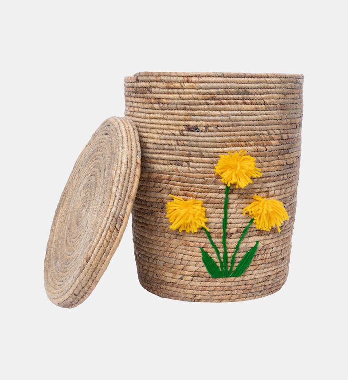 Home Deco and More Seagrass Floral Elongated Basket, Packshot View