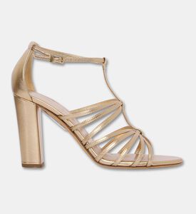 Luisa Spagnoli Metallic Open-toe Heels, Packshot View