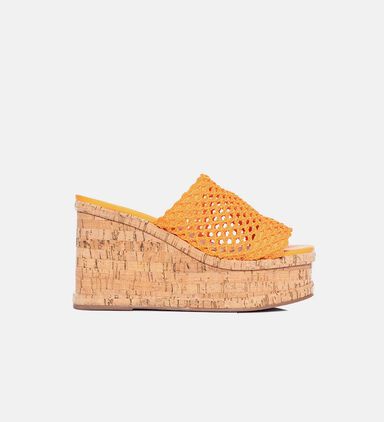 Woven Mesh Wedge Sandals