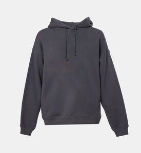 هودي فضفاض بكتفين منخفضين وأكمام مضلعة