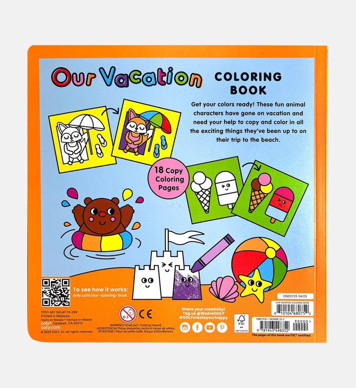 Ooly Our Vacation Copy Coloring Book, Packshot View