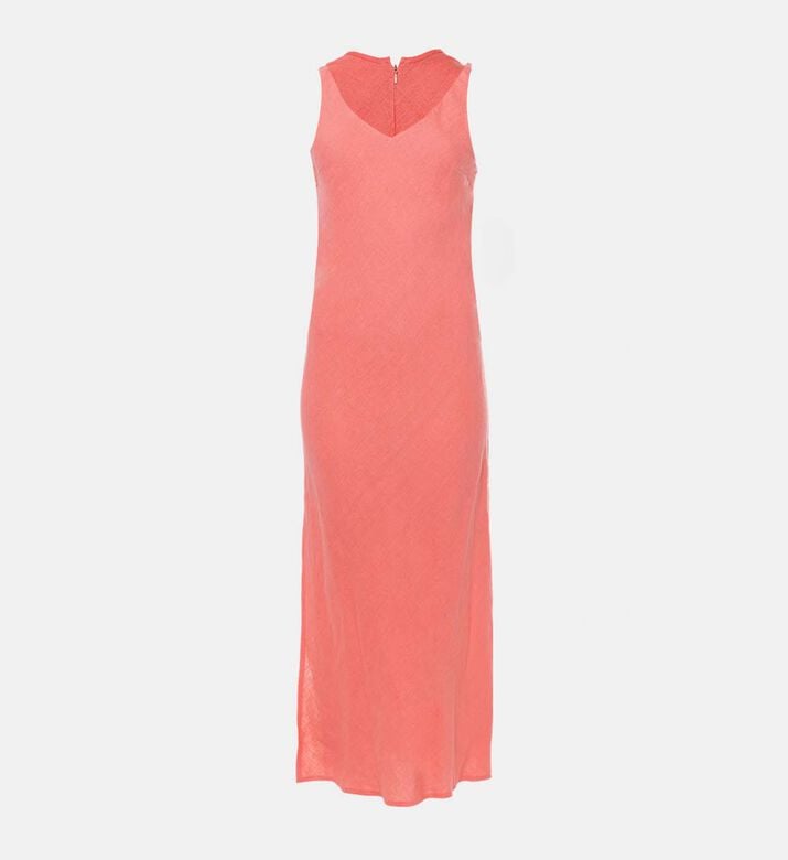 Godalia V-neck Sleeveless Flared Dress, Coral, Xs, Packshot View