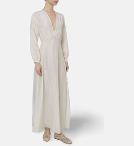 Forte-Forte Habotai Silk Long-sleeve Dress, Model View