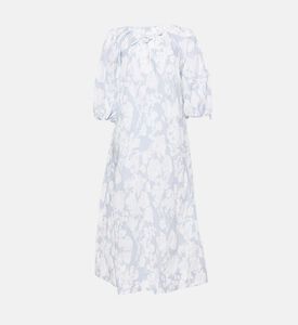 فستان ساماتيرا فضفاض بطول متوسط بطبعة