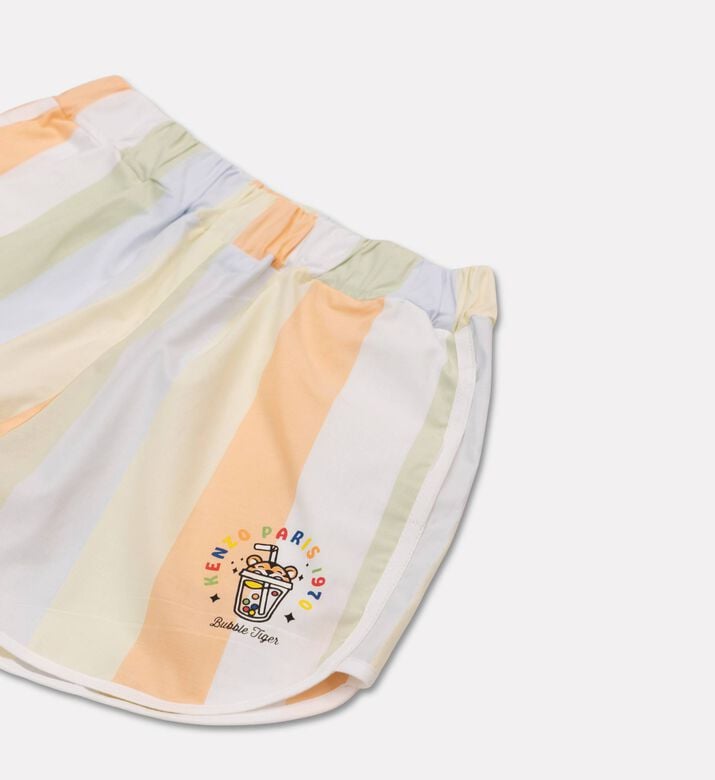 Kenzo Striped Poplin Bermuda Shorts, Cream, 2y, Packshot View