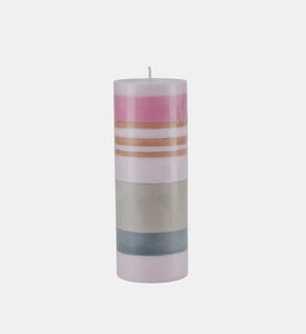 Cozy Round Color Block Paraffin Candle, Pink, 20-cm, Packshot View