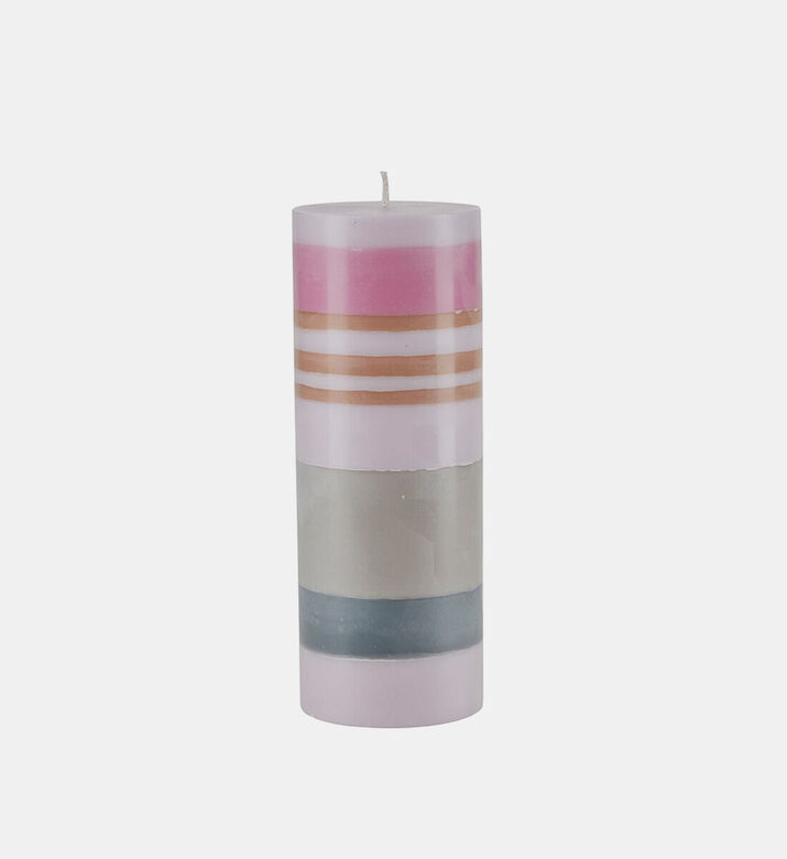 Cozy Round Color Block Paraffin Candle, Pink, 20-cm, Packshot View