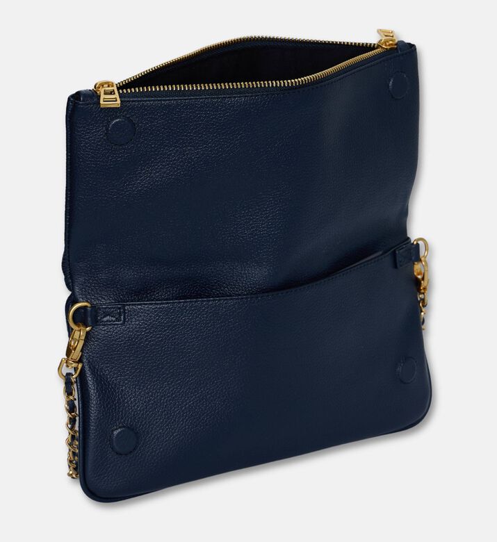 Zadig et Voltaire Rock Grained Leather Clutch, Blue, Packshot View