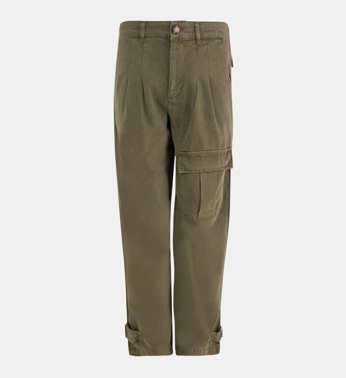 بنطال كستنائي عالي الخصر