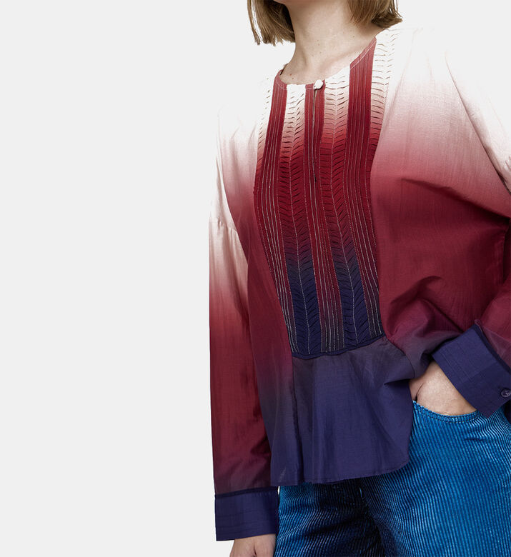 قميص جورجيت فوال بلاسترون بألوان متدرجة أوريغامي