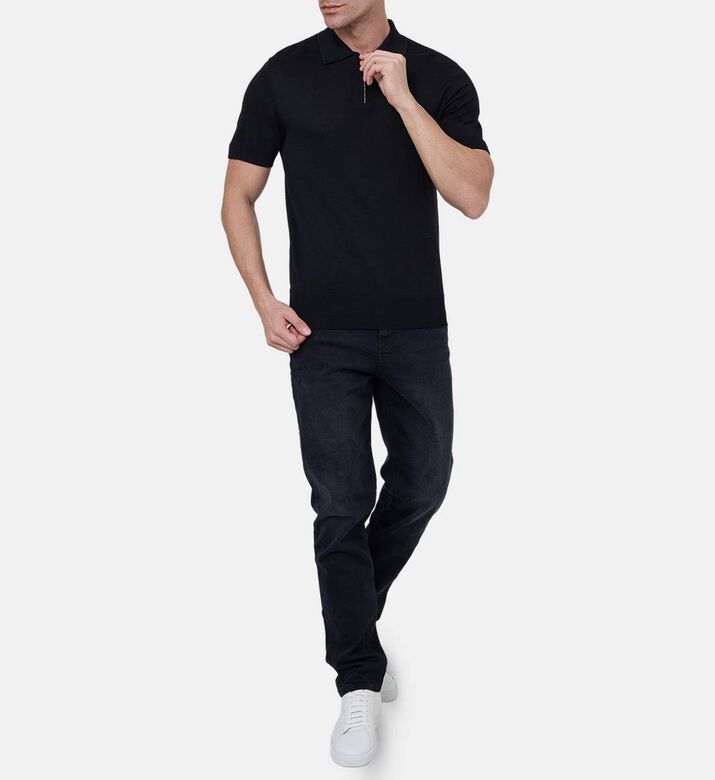 Zipped Knitted Polo