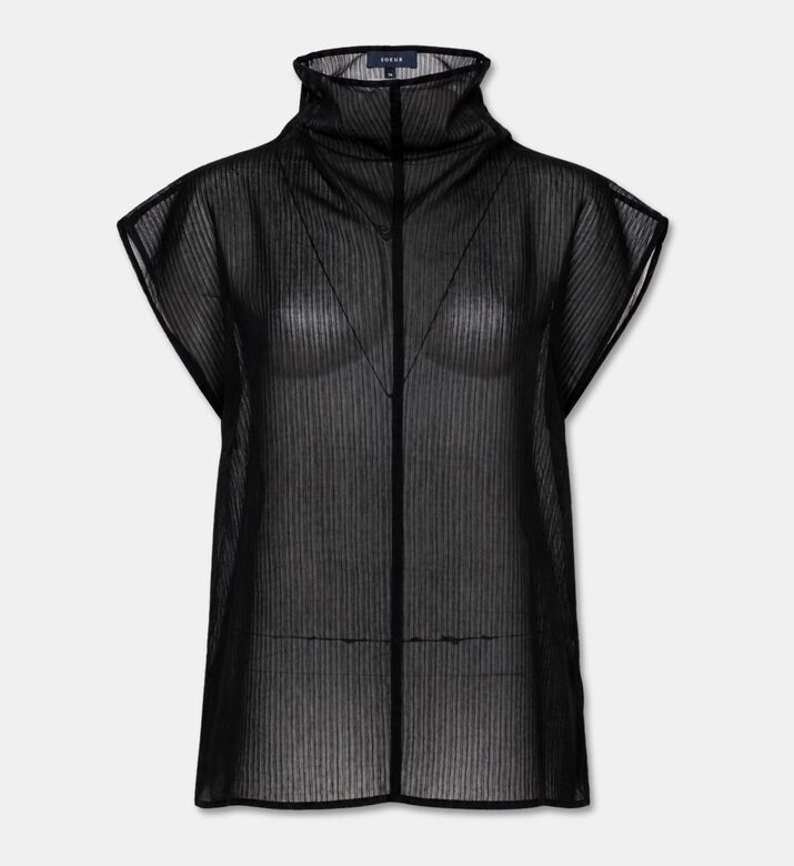 Soeur Izumi Structured Mock-neck Shirt, Packshot View