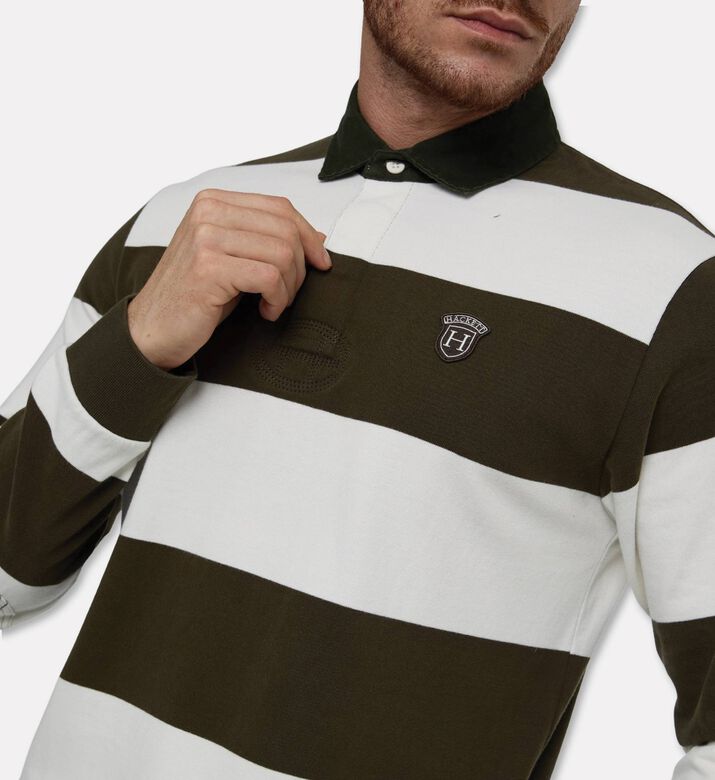 Hackett London Heritage Stripe-print Long-sleeve Shirt, Model View