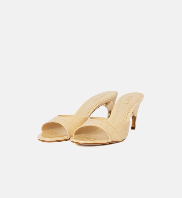 Croco Patent Leather Mid-heel Mules