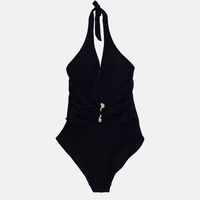 Draped Halter Neck Swimsuit