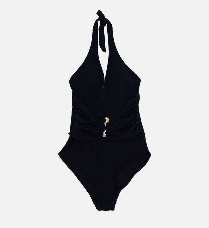 Draped Halter Neck Swimsuit