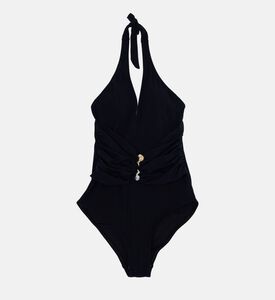 Draped Halter Neck Swimsuit Draped Halter Neck Swimsuit