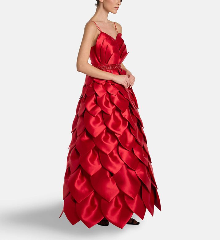 Savanna Dress Leaf, Red, M, Model View