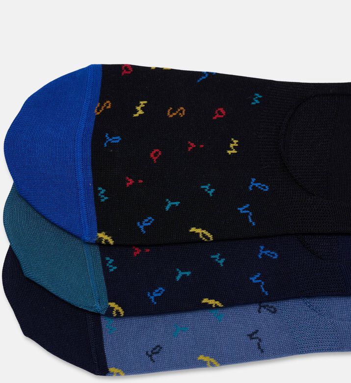 Paul Smith Multi-colored Print No-show 3-piece Socks Pack, Packshot View