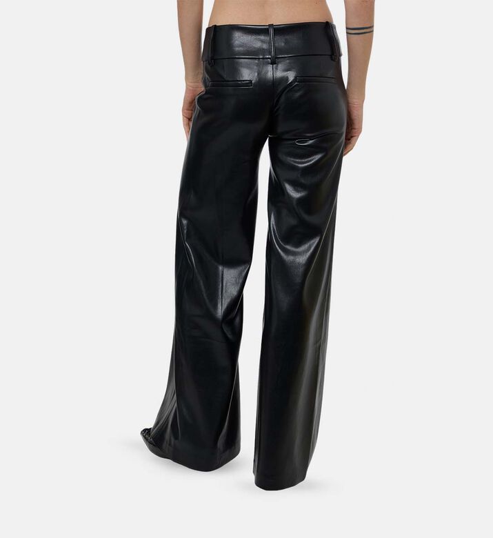 Alice and Olivia Faux Leather Wide-leg Pants, Model View