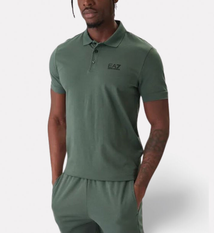 EA7 Logo Printed Polo Shirt, Model View