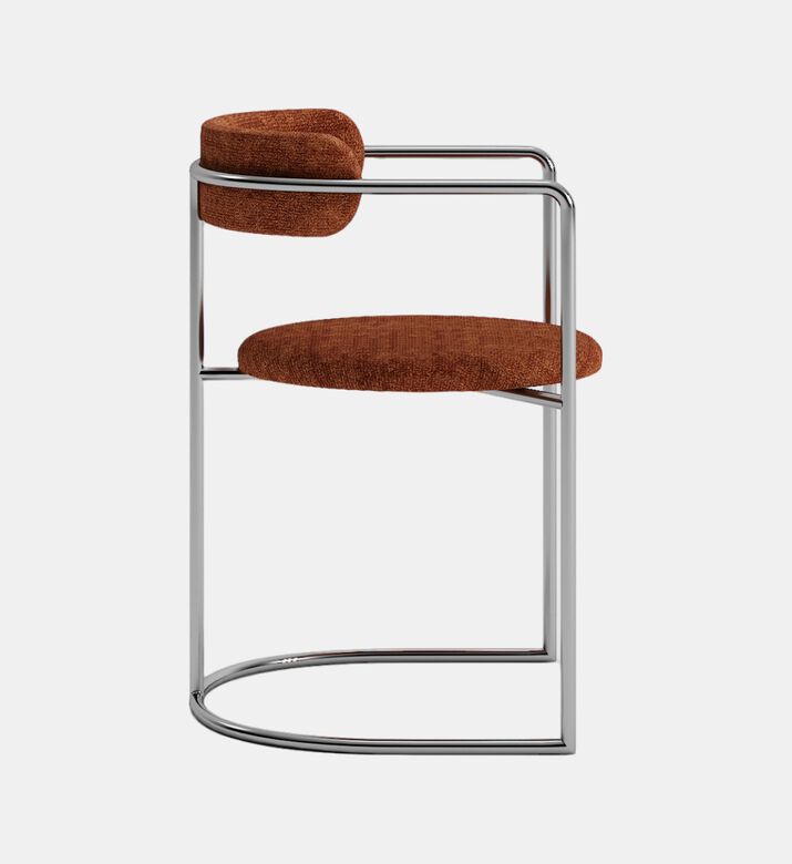 Home Deco and More Stainless Steel Round-seat Chair, Brown, Packshot View Home Deco and More Stainless Steel Round-seat Chair, Brown, Packshot View