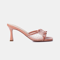 Polka Dot Tulle Bow Heeled Sandals