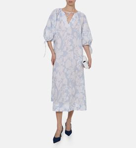 فستان ساماتيرا فضفاض بطول متوسط بطبعة