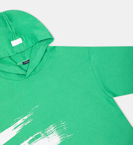 تيشيرت بغطاء رأس بطبعة للبنات الصغيرات