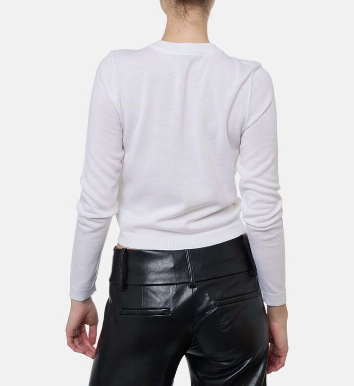 Alice and Olivia Button Closure Long-sleeve Cardigan, Model View